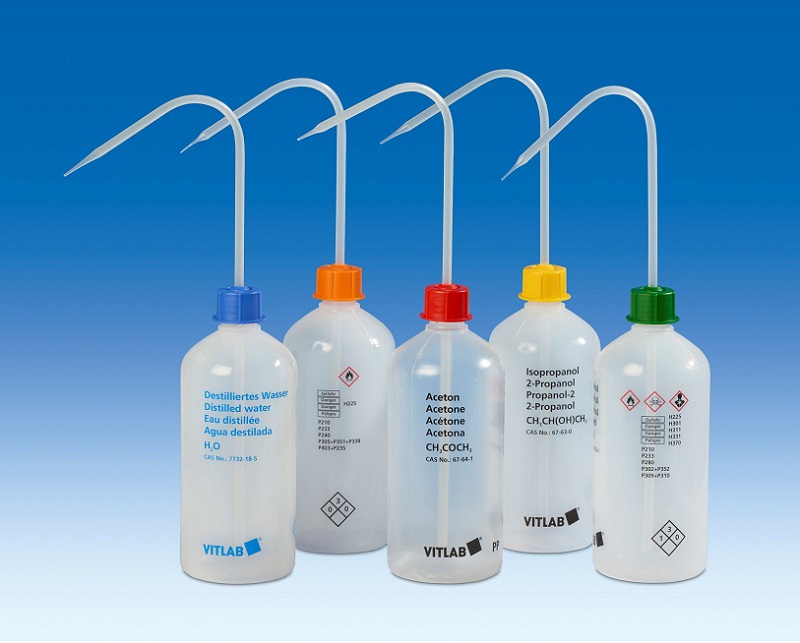 VITsafe Sicherheitsspritzflasche, Enghals, PE-LD, GL 25, PP, Ethylacetat, 500 ml