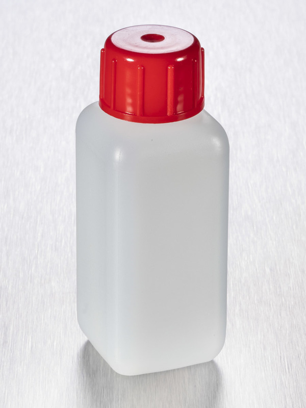 Vierkantflaschen, HDPE, 100mL, 20mm, 300 Stück