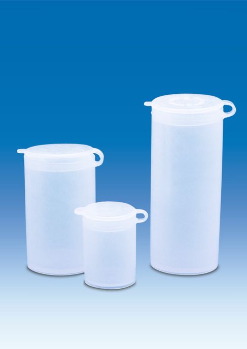 Probenbehälter, PE-LD, mit anhängendem Schnappdeckel, PE-LD, 10 ml