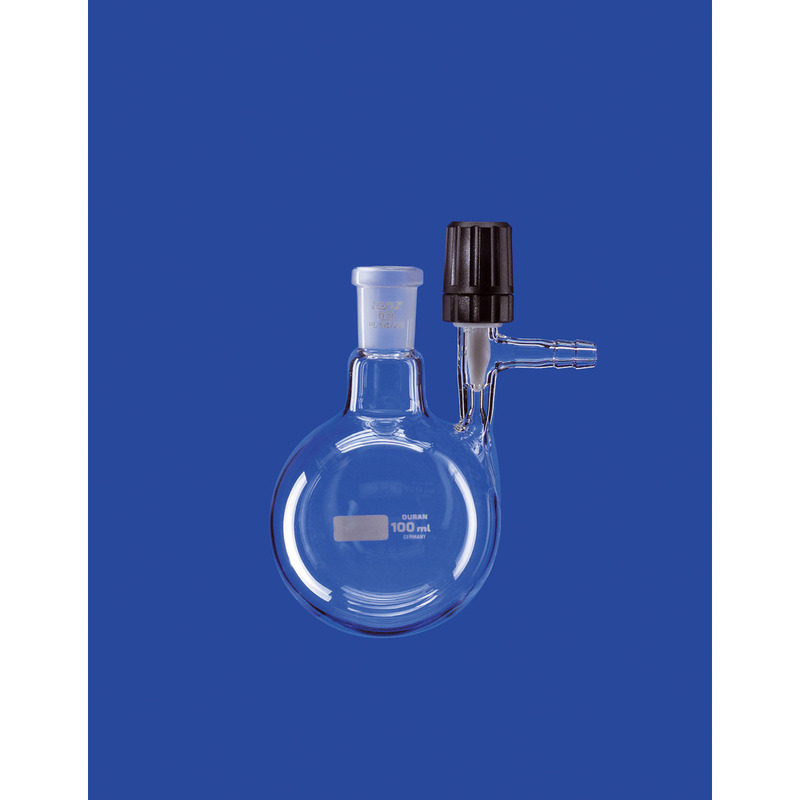 Stickstoff-Rundkolben 100ml, mit PTFE-, 1 Stück