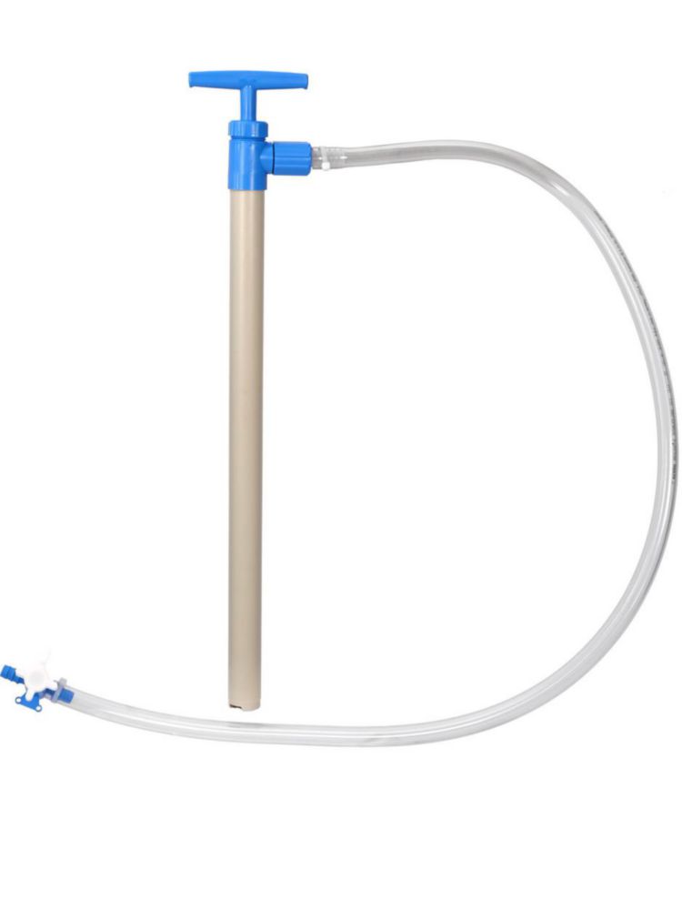 Fasspumpen, PP, mit flexiblem Auslaufschlauch aus PVC und Absperrhahn