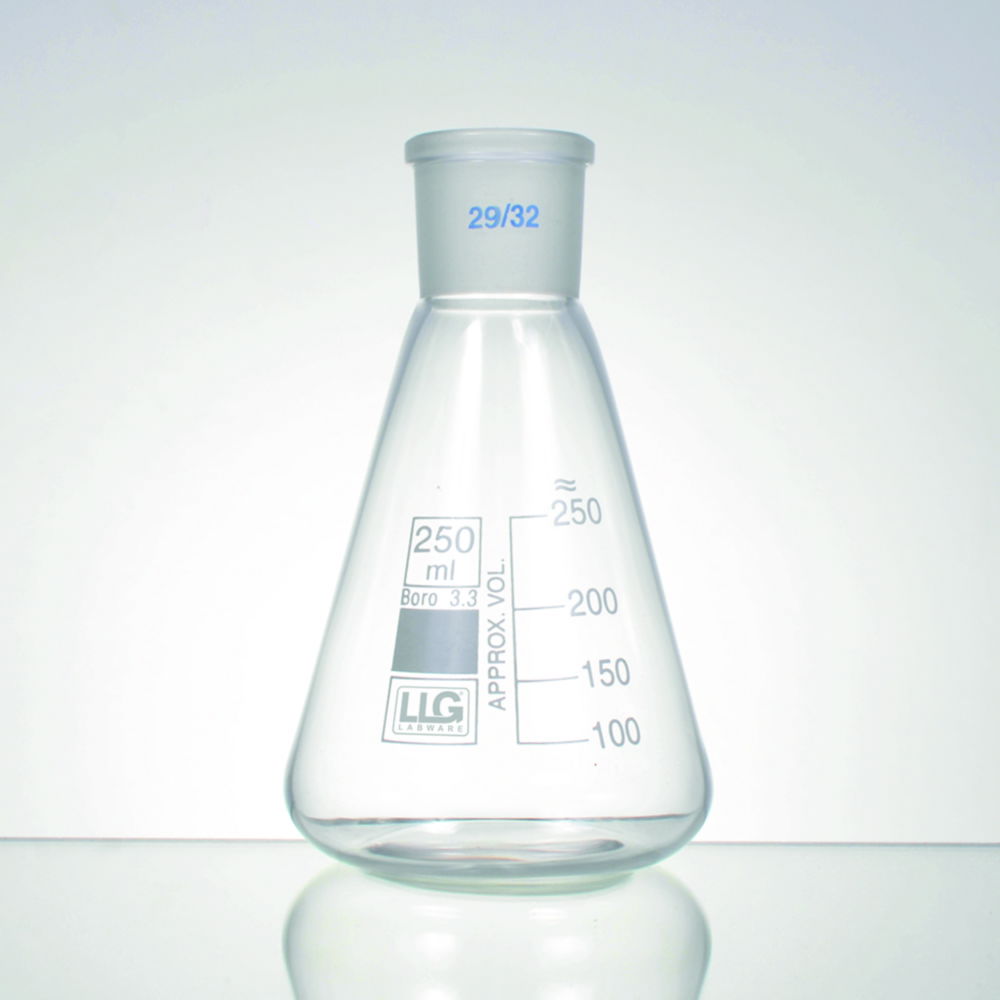 LLG-Erlenmeyer flasks with standard ground joint, borosilicate glass 3.3