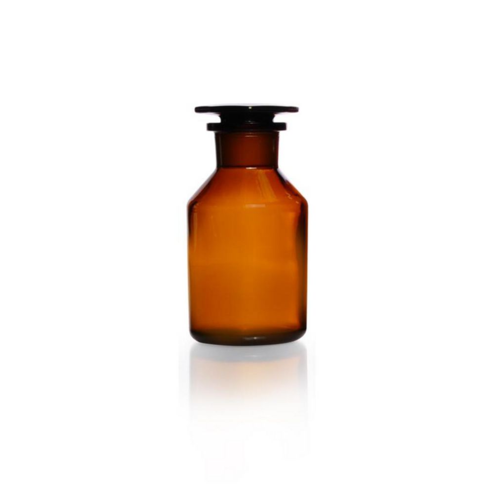 Steilbrust-Weithalsstandflaschen, Kalk-Soda-Glas, Braunglas
