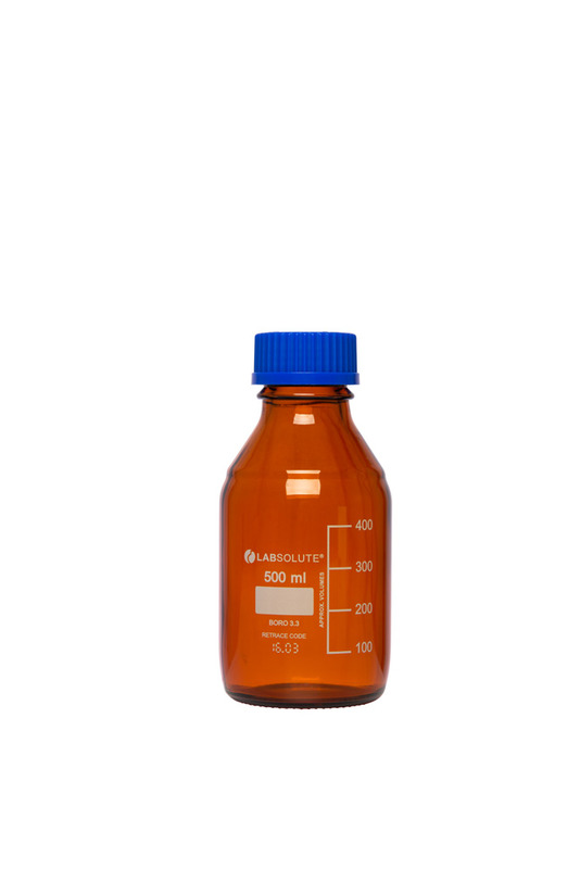 Laborflaschen, 500 ml, Braunglas, 10 Stück