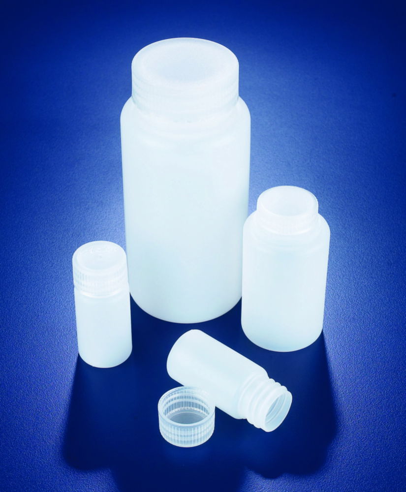 Weithalsflaschen, HDPE, mit Schraubverschluss, PP