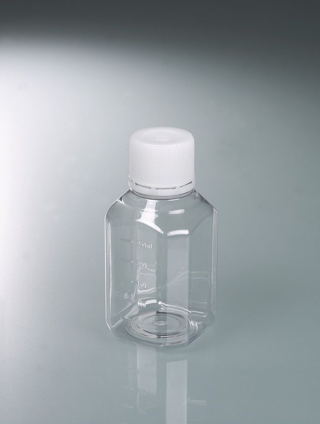 Laborflasche PET steril, glasklar, m. Grad., 250ml