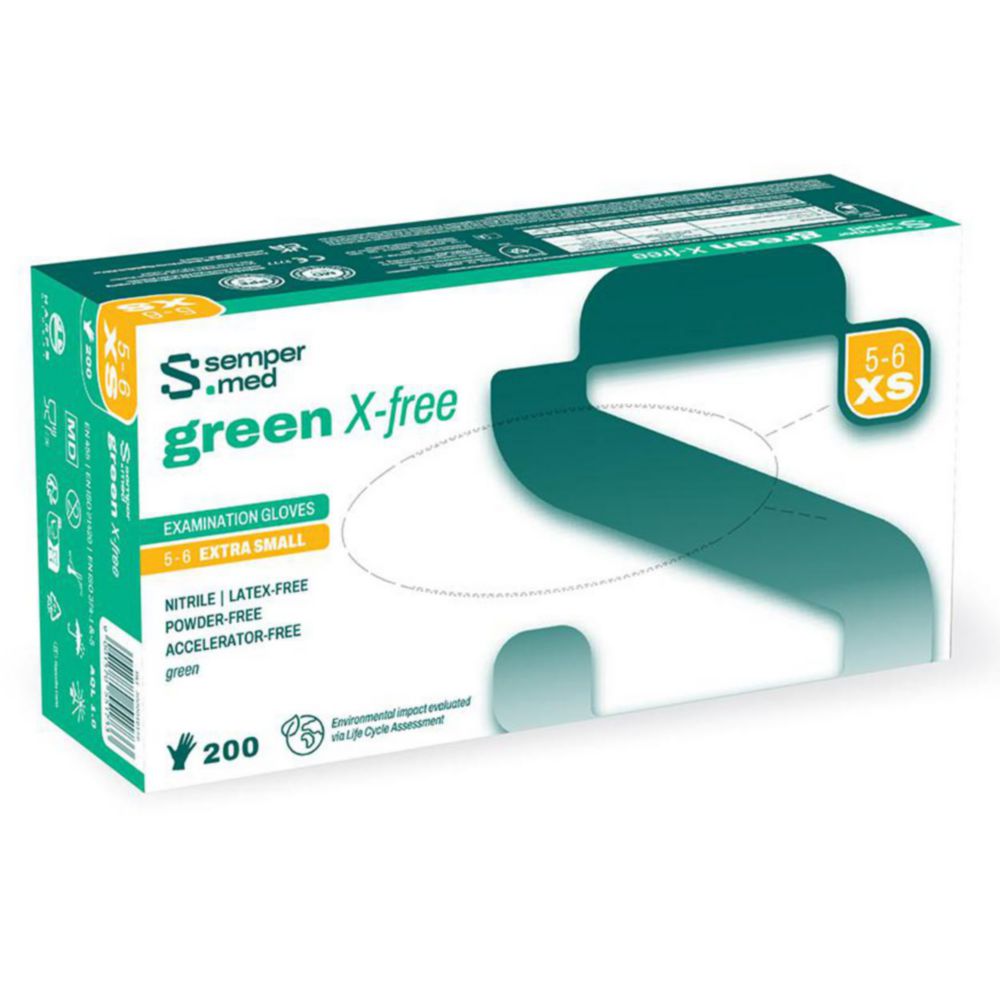 Disposable gloves, Semperguard® green x-free, Nitrile Disposable gloves, Semperguard® green x-free, Nitrile