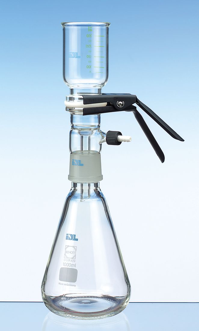 Filtrationsgerät Glas mit Flasche 1l Komplette Einheit mit Klemme,