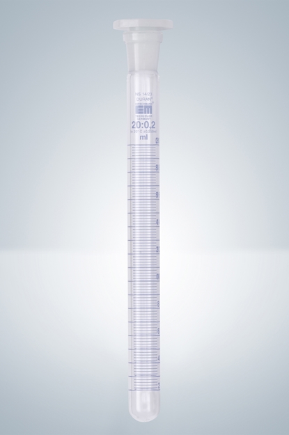 Reagenzgläser DURAN®, blau graduiert 20:0,2 ml, NS 14/23, L 205 mm, AD 17 mm