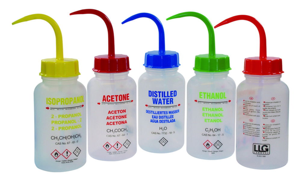 LLG-Spritzflaschen, mit GHS Aufdruck, LDPE LLG-Spritzflaschen, mit GHS Aufdruck, LDPE