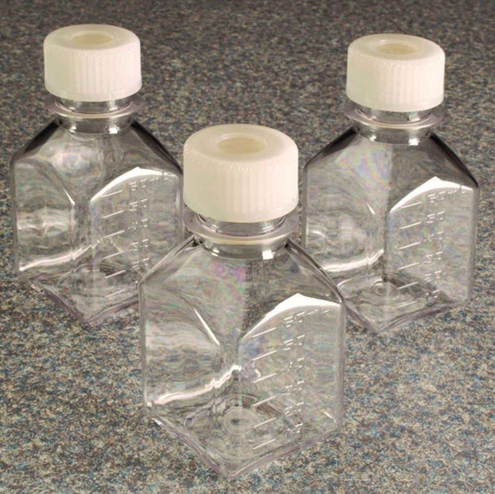 Media Bottles Nalgene™, PETG, square, with septum seal, Silicone / PTFE Media Bottles Nalgene™, PETG, square, with septum seal, Silicone / PTFE