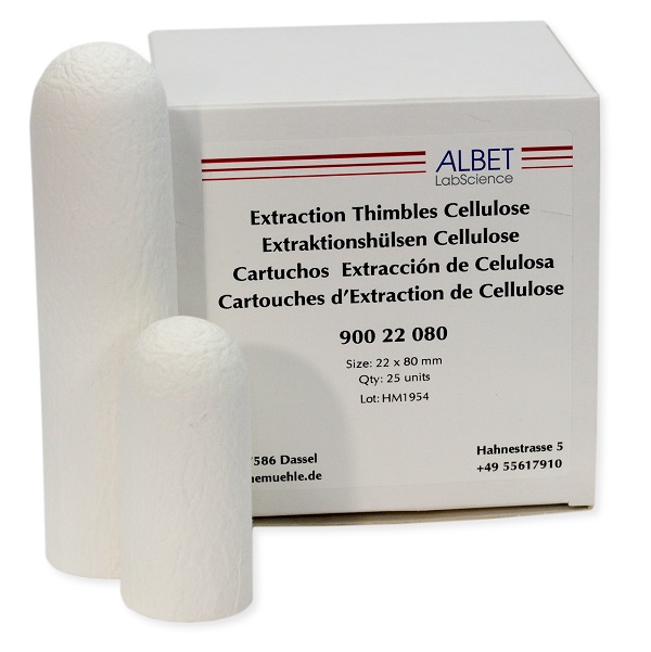Extraktionshülsen, hochreiner Cellulose, Ø 30 x 80 mm
