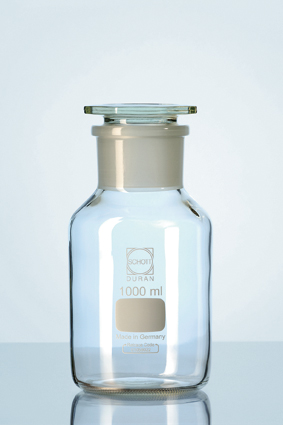 DURAN® Weithals-Standflasche, mit NS 34/35, klar, mit Stopfen, 250 ml