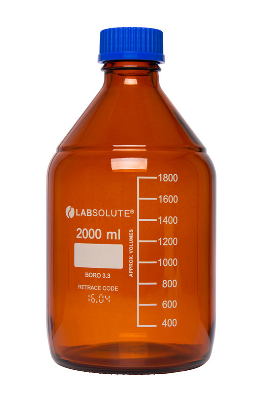 Laborflaschen, 2000 ml, Braunglas, 10 Stück Laborflaschen, 2000 ml, Braunglas, 10 Stück