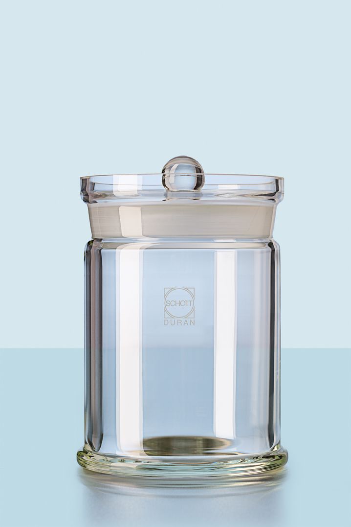 DURAN® Präparatenglas, mit eingeschliffenem Knopfdeckel,65 x 103mm