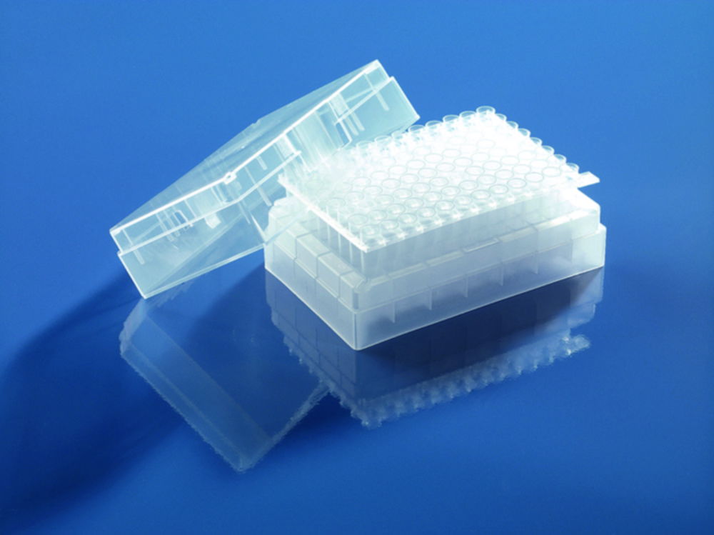 96er Röhrchen-Rack, PP, mit Deckel0,65, 50 Stück 96er Röhrchen-Rack, PP, mit Deckel0,65, 50 Stück