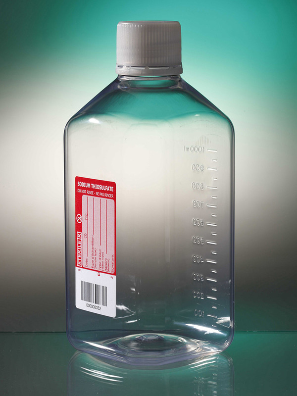 Wasserprobenflaschen, achteckig, PET, 45 Stück
