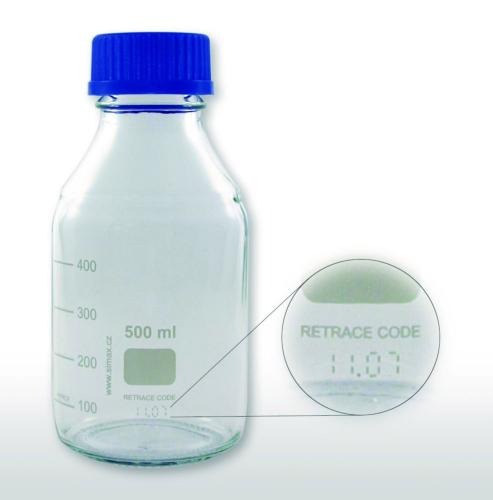 Laborgewindeflasche 250 ml mit blauer, 10 Stück