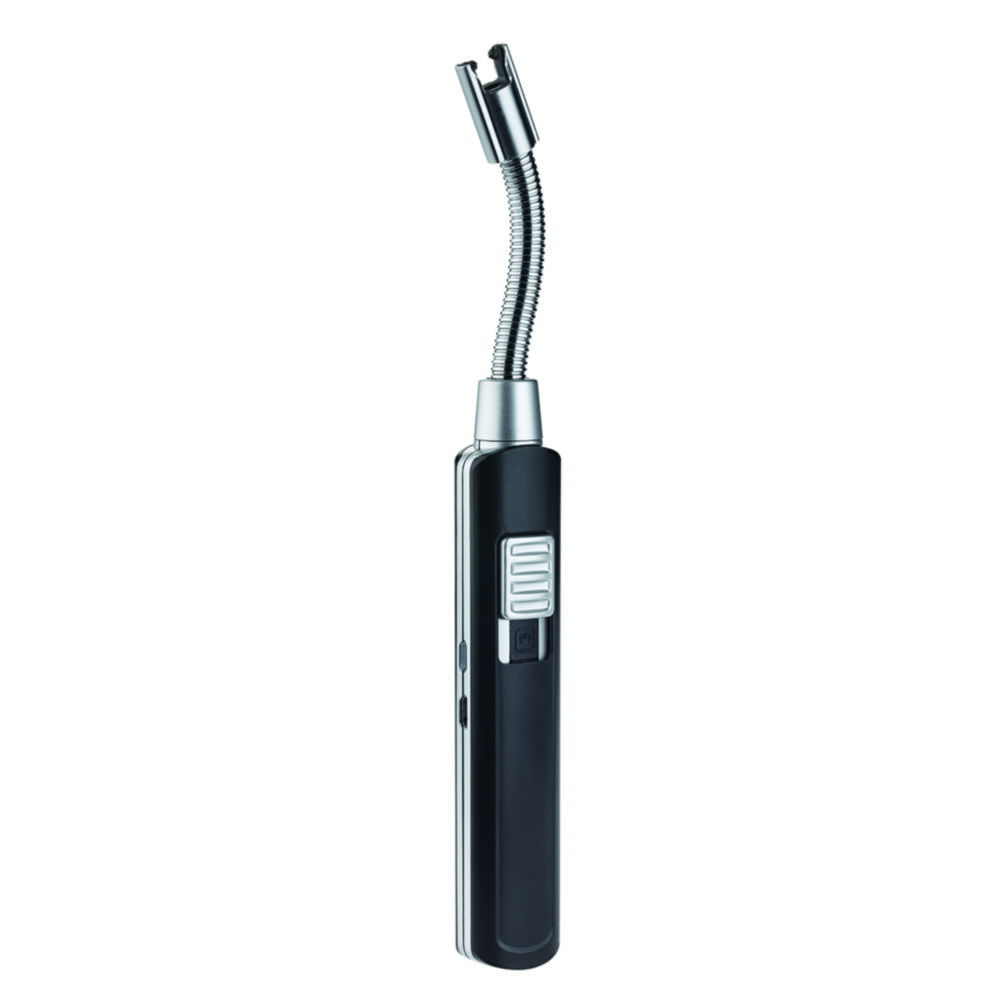 Electric arc lighter with flexible neck
