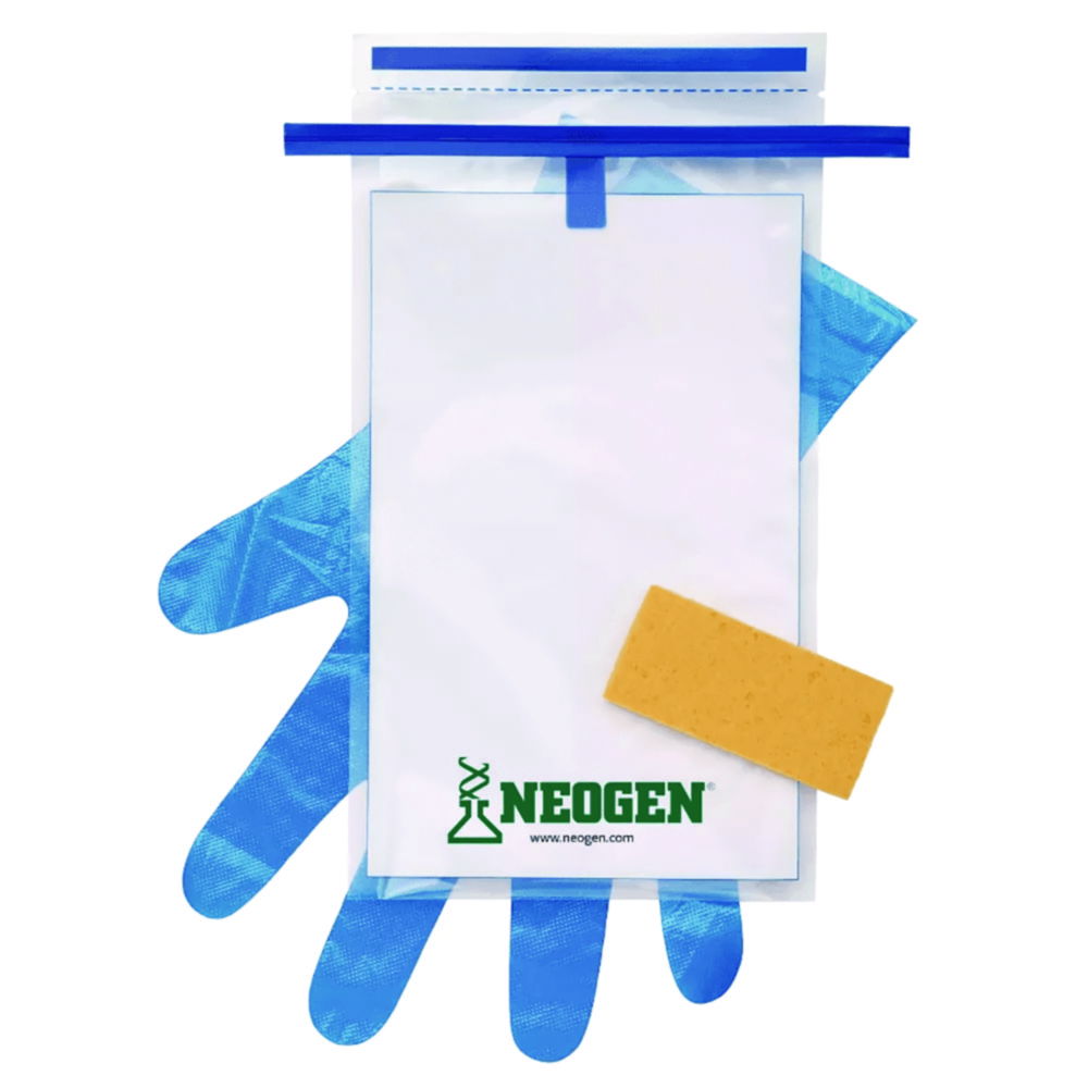 Sampling bag with Hydrated-Sponge with Buffered Peptone Water Broth and 2 gloves