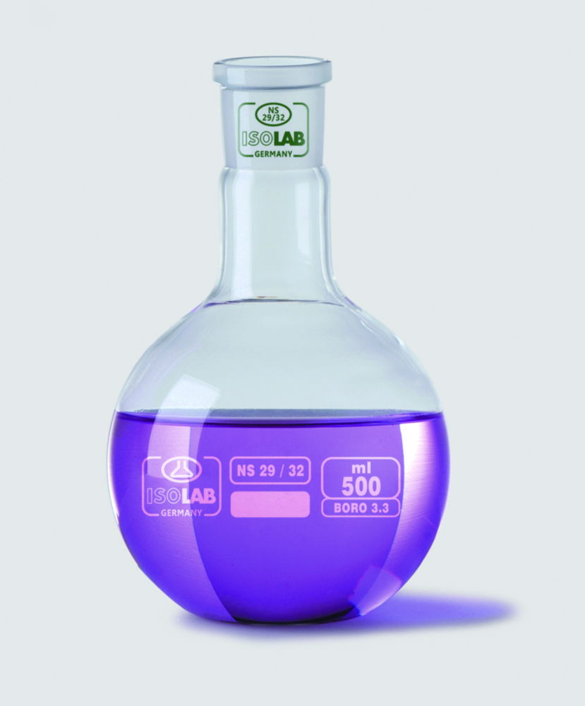 Round bottom flasks, borosilicate glass 3.3
