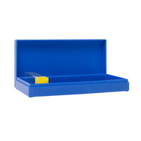 Objektträgerboxen, PS, blau, f. 50, 1 Stück