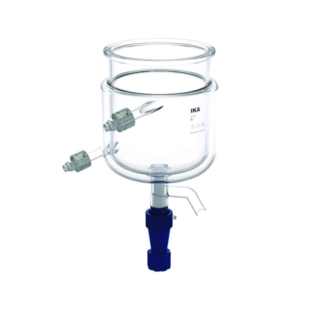 Reactor vessels for laboratory reactors LR-5.ST, borosilicate glass 3.3, with bottom discharge valve Reactor vessels for laboratory reactors LR-5.ST, borosilicate glass 3.3, with bottom discharge valve