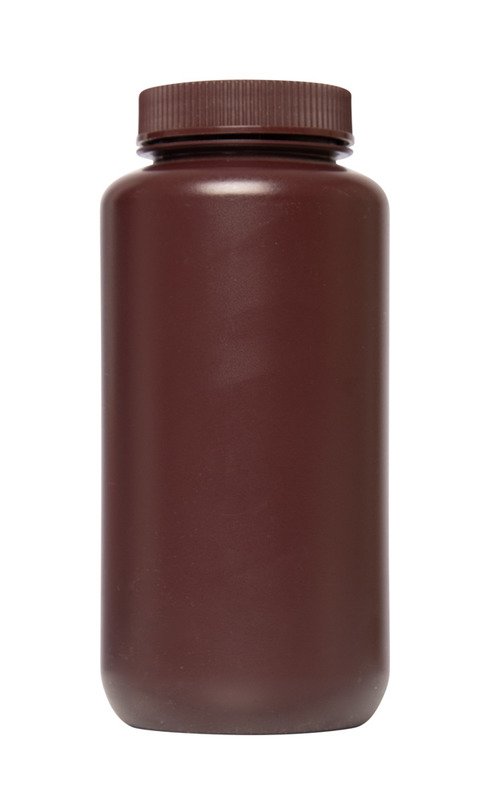 Weithals-Flaschen, braun, HDPE, 1000, 6 Stück