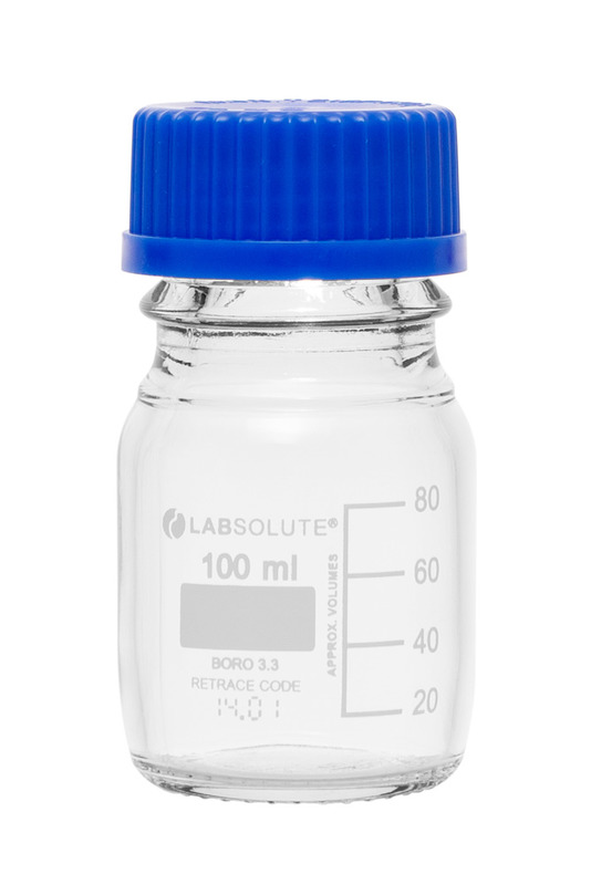 Laborflaschen, 100 ml, Klarglas, 10 Stück