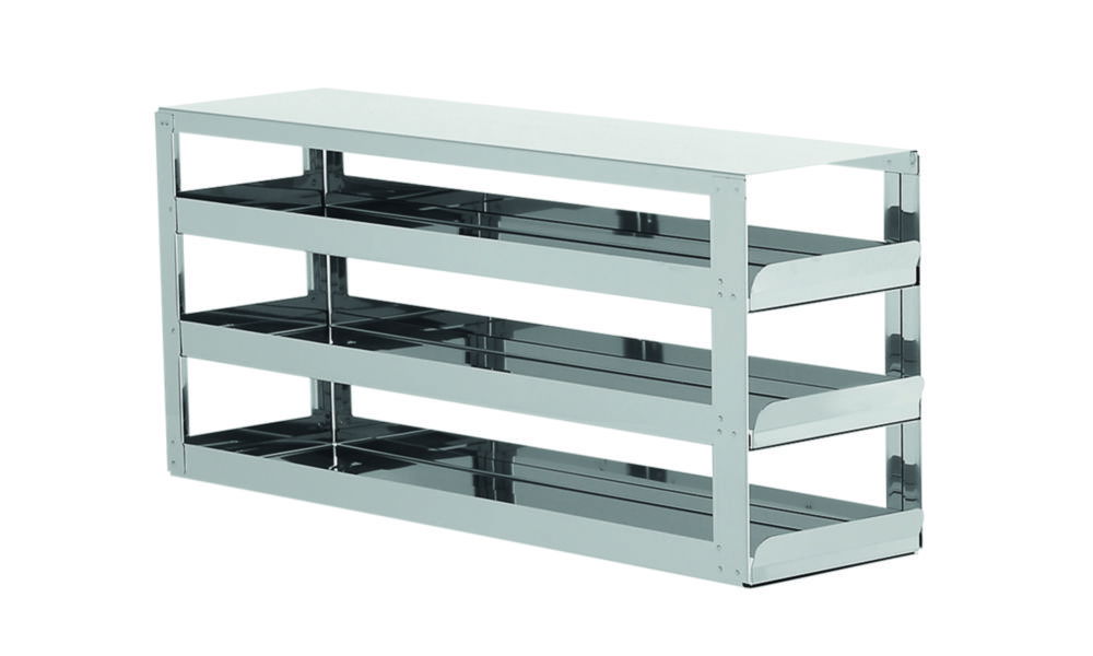 Racks mit Schubladen für Gefrierschränke, Edelstahl, für Boxen mit 75 mm Höhe Racks mit Schubladen für Gefrierschränke, Edelstahl, für Boxen mit 75 mm Höhe