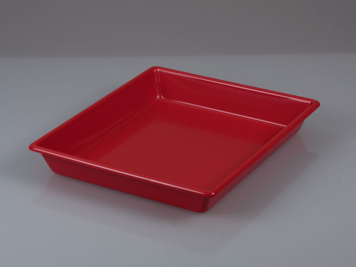 Fotoschale niedere Form, o. Rillen, rot, 19x26 cm