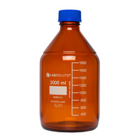 Laborflaschen, 2000 ml, Braunglas, 10 Stück