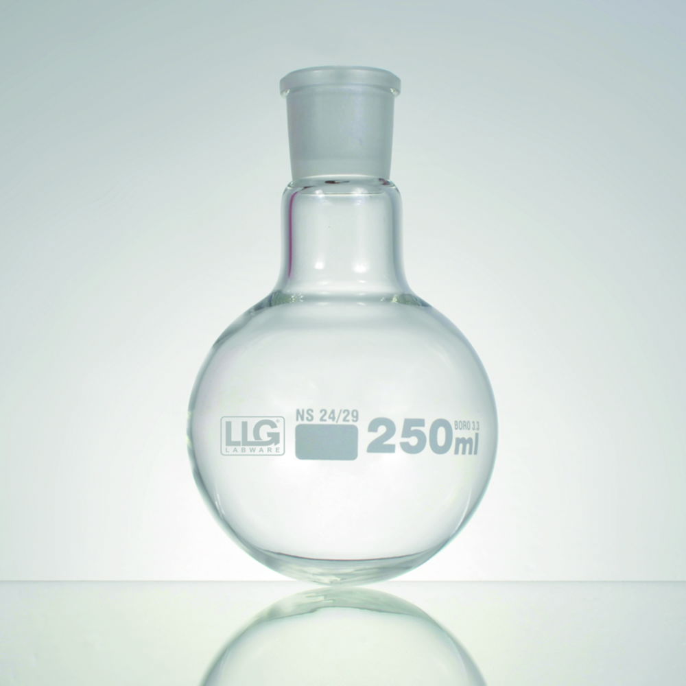 LLG-Round bottom flasks with standard ground joint, borosilicate glass 3.3