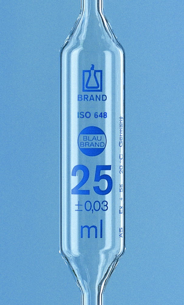 Vollpipetten, AR-GLAS®, Klasse AS, 1 Marke, blau graduiert, mit Einzelzertifikat Vollpipetten, AR-GLAS®, Klasse AS, 1 Marke, blau graduiert, mit Einzelzertifikat