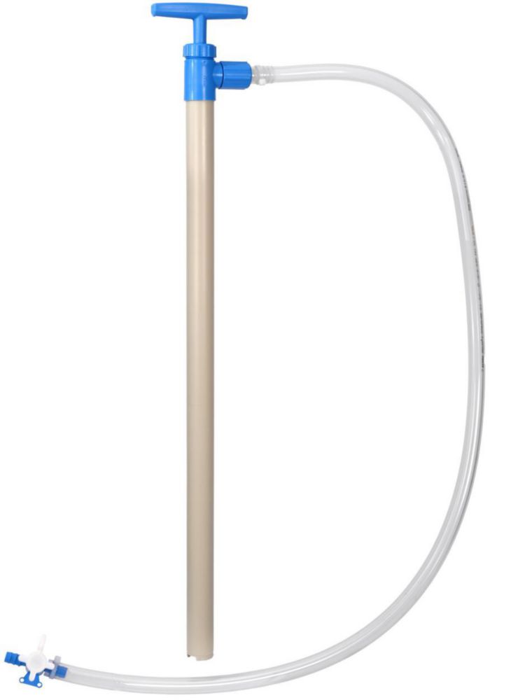 Fasspumpen, PP, mit flexiblem Auslaufschlauch aus PVC und Absperrhahn