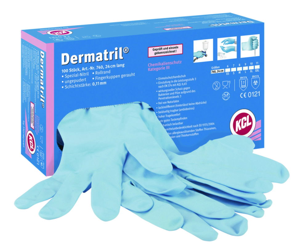 Disposable Gloves KCL Dermatril® 740, Nitrile, powder-free Disposable Gloves KCL Dermatril® 740, Nitrile, powder-free