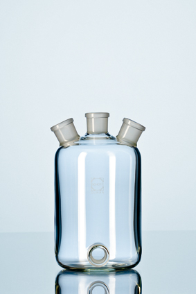 DURAN® Woulff´sche Flaschen mit 3 Hälsen NS 24/29 und Bodentubus, vakuumfest, 1000 ml
